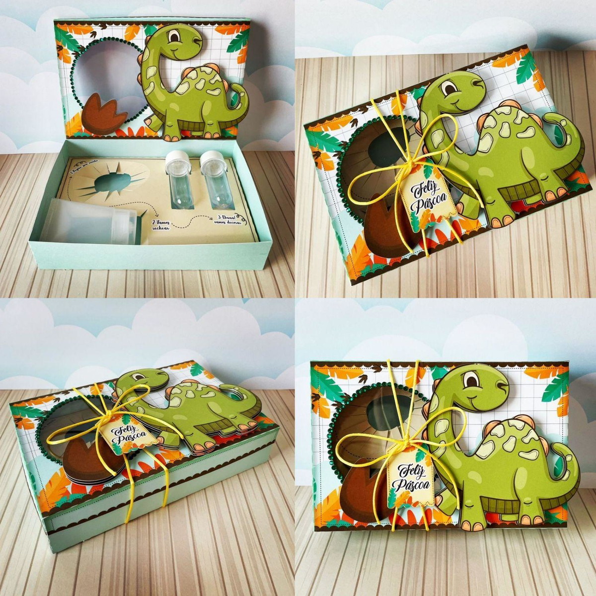 Arquivo Páscoa Caixa Mini Confeiteiro Dino #15754