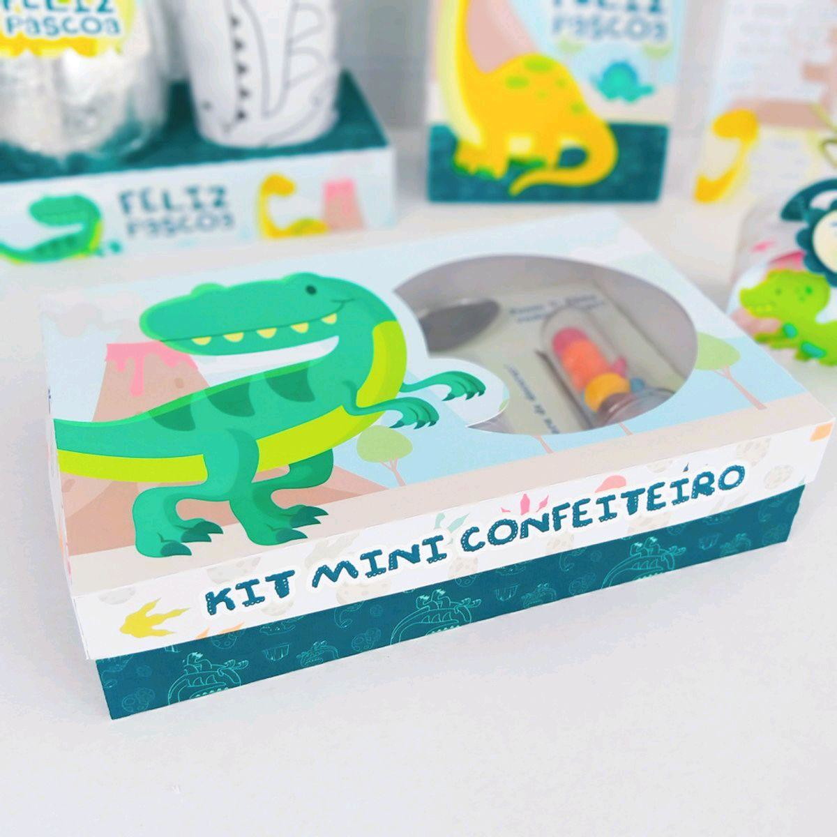 ARQUIVO PASCOA CAIXA MINI CONFEITEIRO DINOSSAURO CUTE #3601 - Imagem 2