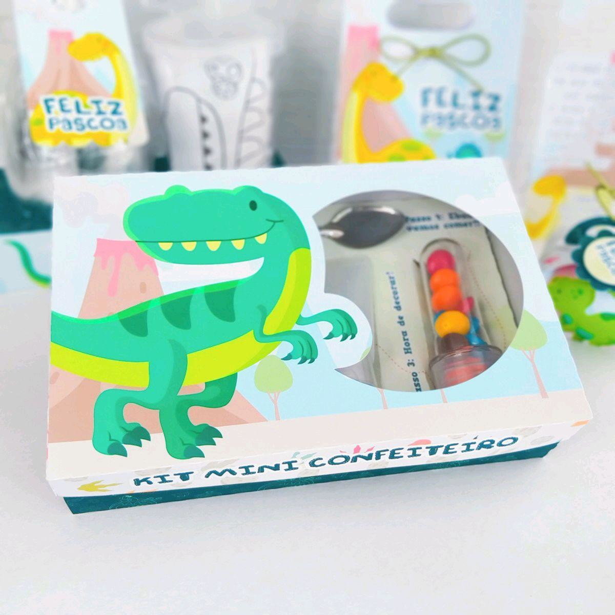 ARQUIVO PASCOA CAIXA MINI CONFEITEIRO DINOSSAURO CUTE #3601 - Imagem 3