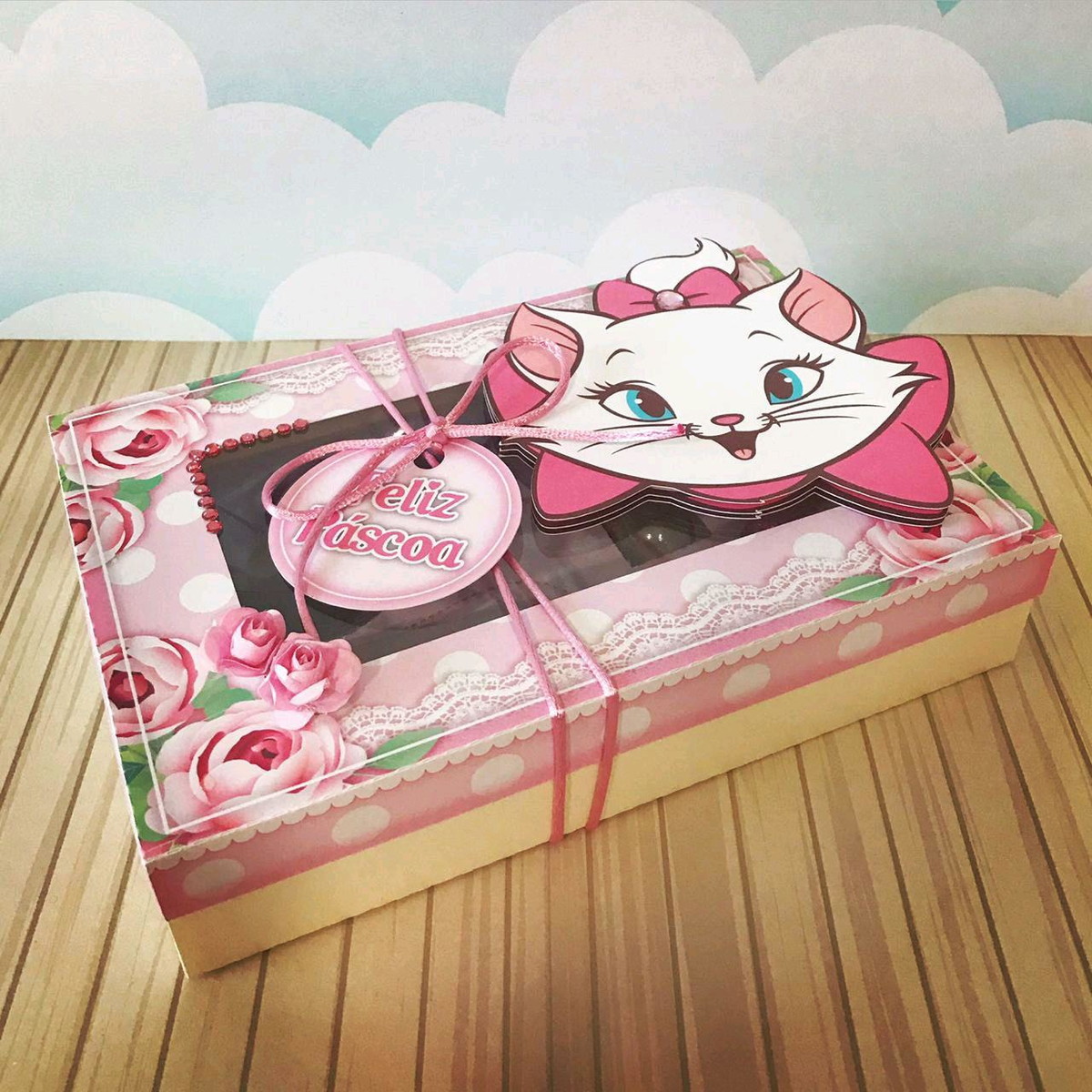 ARQUIVO PASCOA CAIXA MINI CONFEITEIRO GATINHA MARIE #4549 - Imagem 3