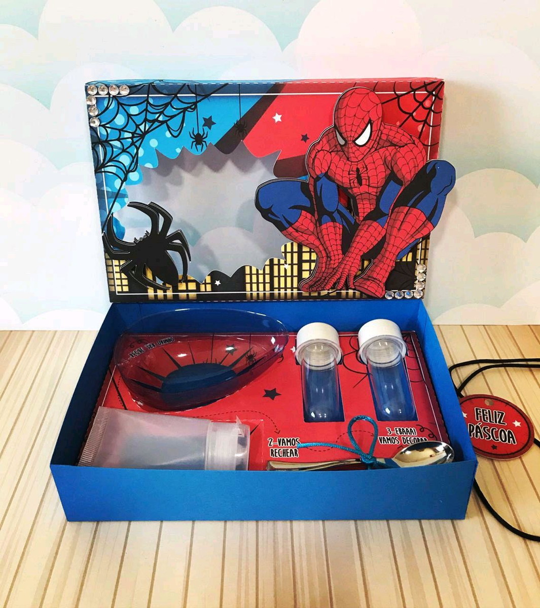 Arquivo Pascoa Caixa Mini Confeiteiro Homem Aranha #4564