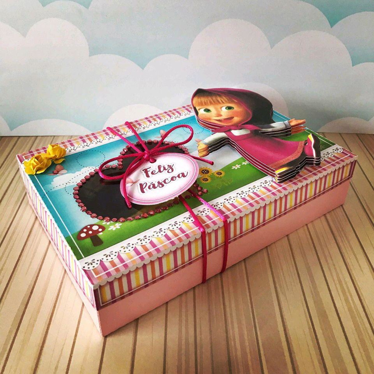 ARQUIVO PASCOA CAIXA MINI CONFEITEIRO MARSHA E O URSO #4553 - Imagem 2