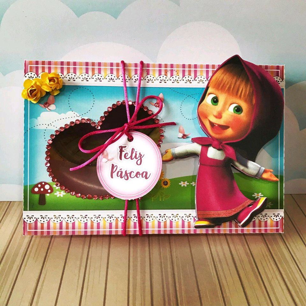 ARQUIVO PASCOA CAIXA MINI CONFEITEIRO MARSHA E O URSO #4553 - Imagem 3