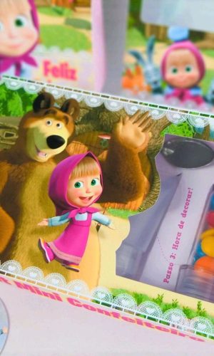 ARQUIVO PASCOA CAIXA MINI CONFEITEIRO MASHA E O URSO #3605