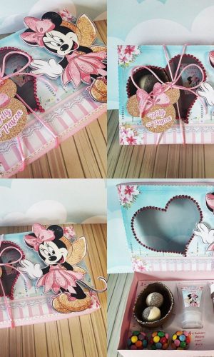 Arquivo Páscoa Caixa Mini Confeiteiro Minnie Rosa #15761