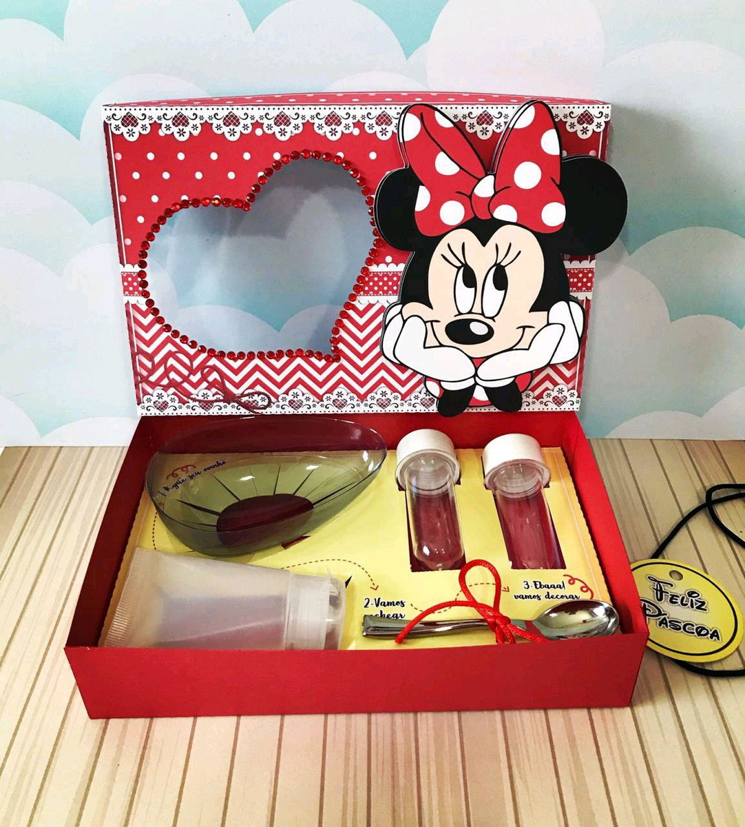 ARQUIVO PASCOA CAIXA MINI CONFEITEIRO MINNIE VERMELHA #4554
