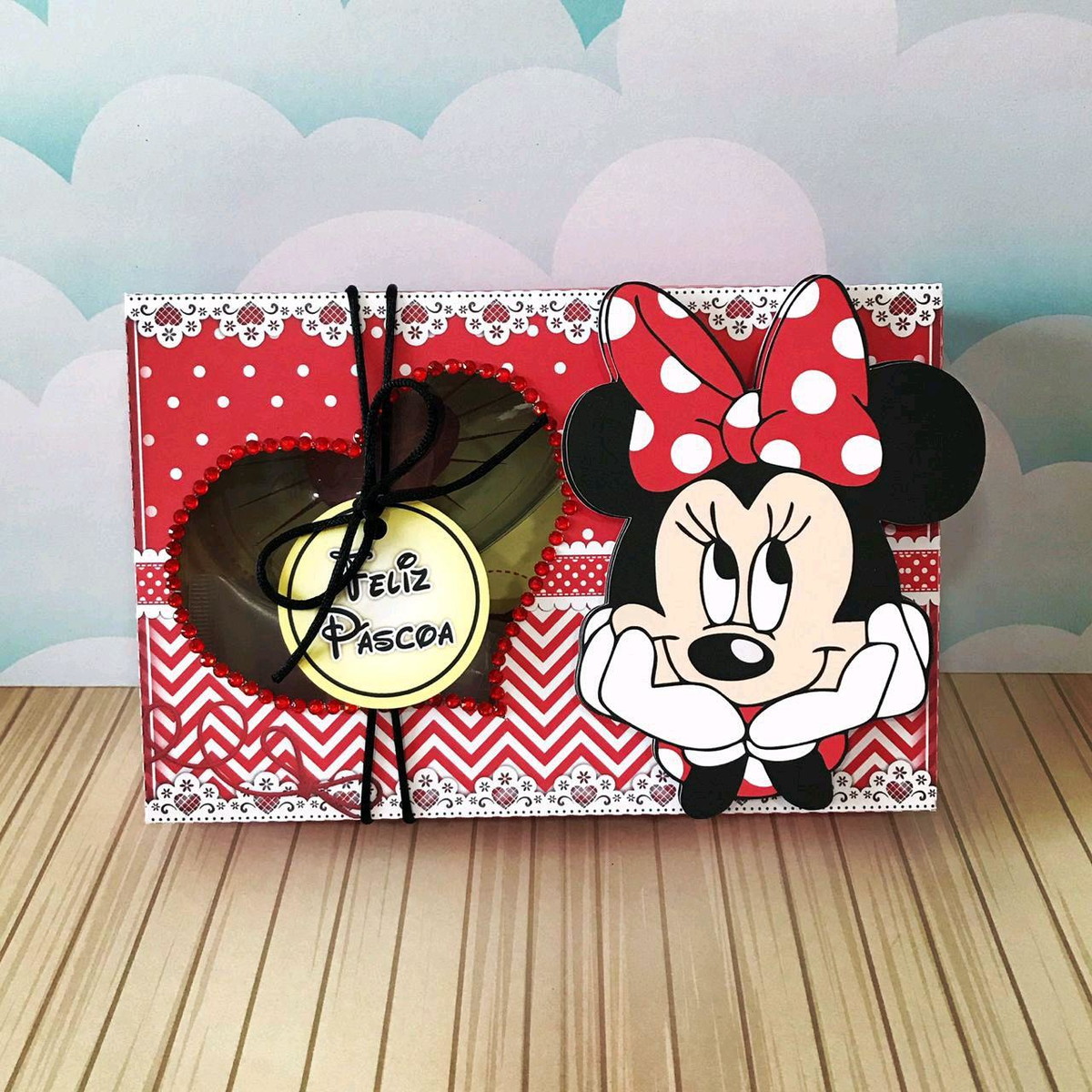 ARQUIVO PASCOA CAIXA MINI CONFEITEIRO MINNIE VERMELHA #4554 - Imagem 2