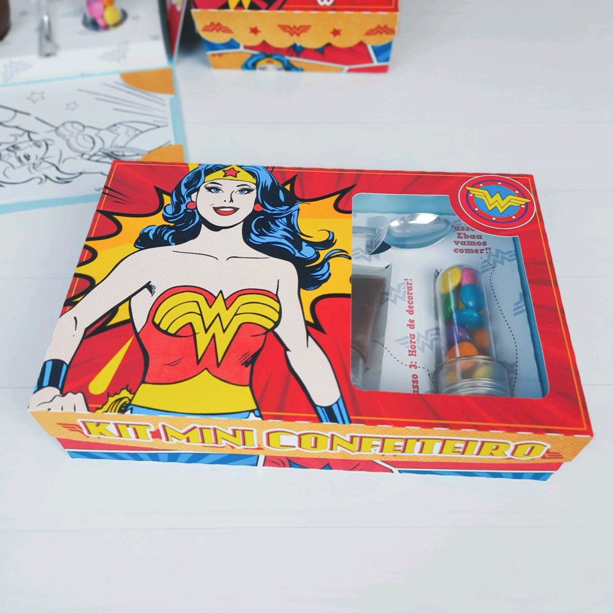 ARQUIVO PASCOA CAIXA MINI CONFEITEIRO MULHER MARAVILHA #3369