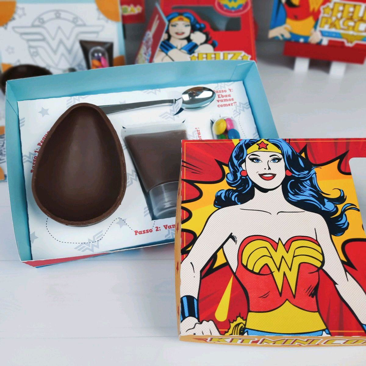ARQUIVO PASCOA CAIXA MINI CONFEITEIRO MULHER MARAVILHA #3369 - Imagem 2