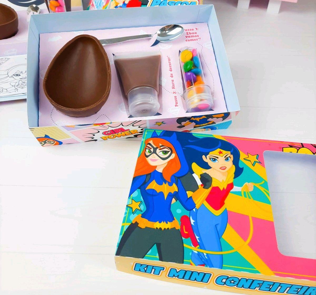 ARQUIVO PASCOA CAIXA MINI CONFEITEIRO SUPER HEROINA #3377 - Imagem 2