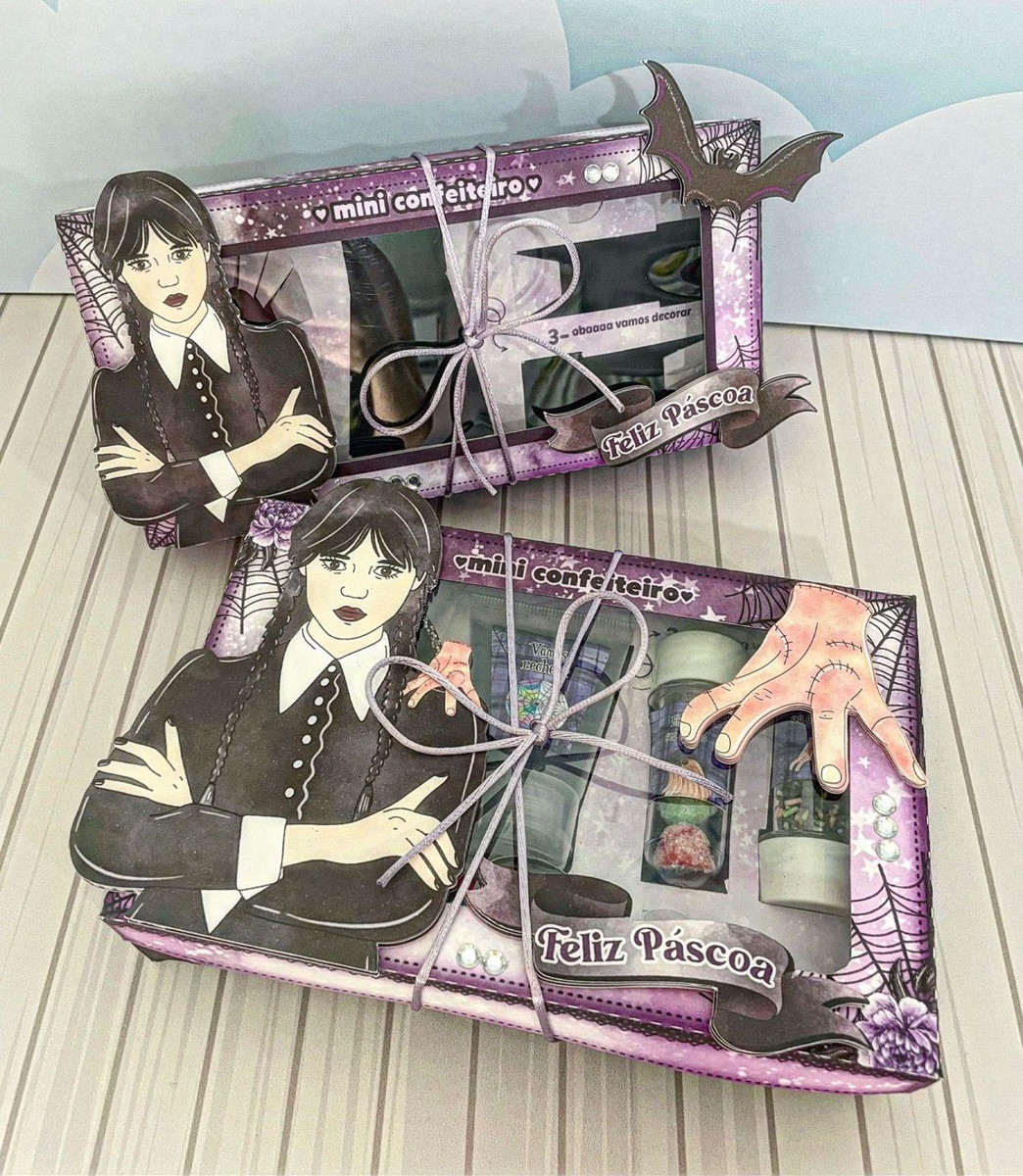 Arquivo Páscoa Caixa Mini Confeiteiro Wandinha #15757