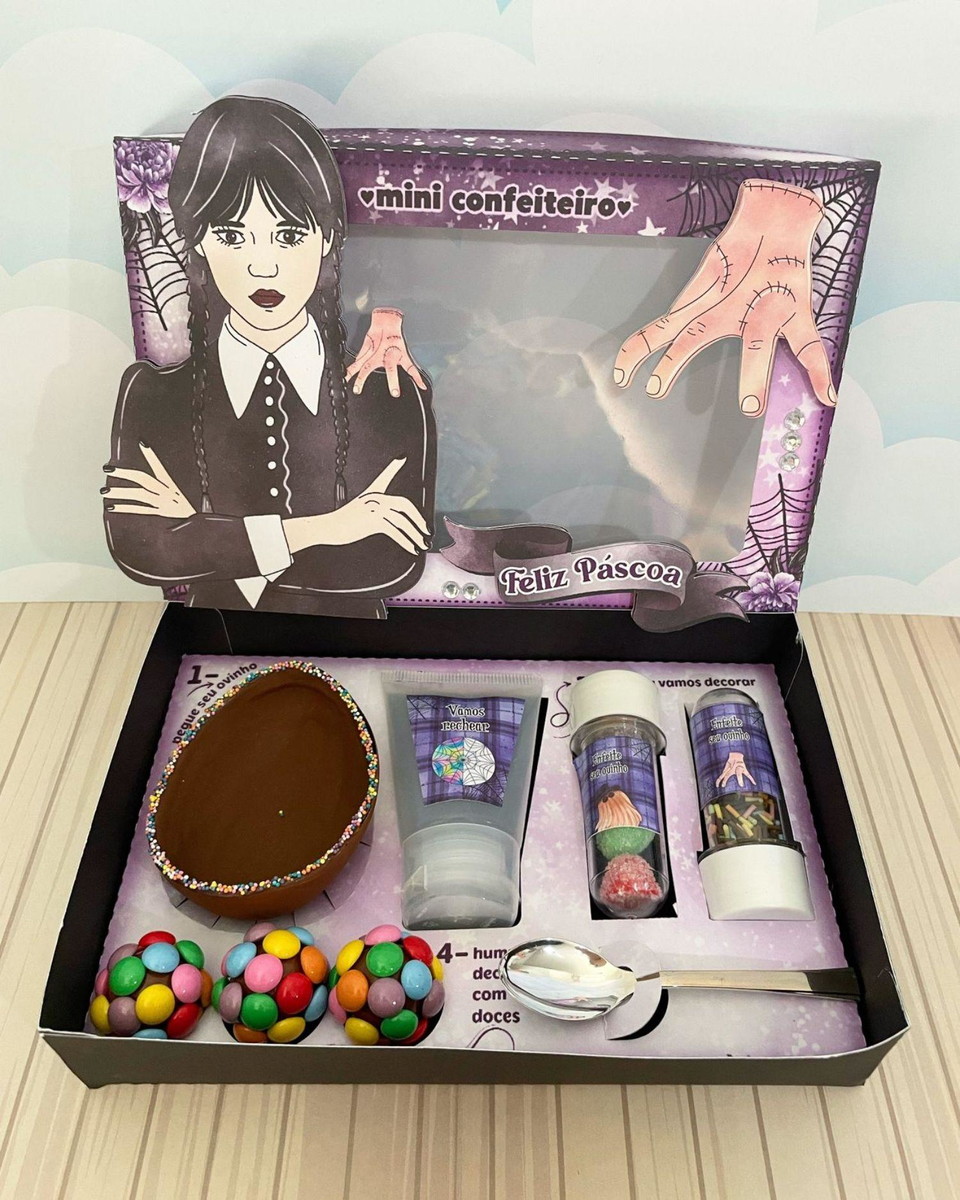 Arquivo Páscoa Caixa Mini Confeiteiro Wandinha #15757 - Imagem 2