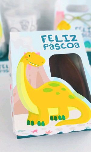 ARQUIVO PASCOA CAIXA OVO DE COLHER DINOSSAURO CUTE 250g 3610
