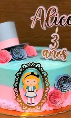 ARQUIVO TOPO DE BOLO ALICE NO PAIS DAS MARAVILHAS #2638