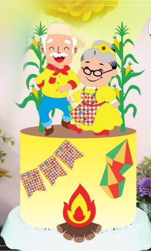 ARQUIVO TOPO DE BOLO AVOS FESTA JUNINA SÃO JOÃO #14204