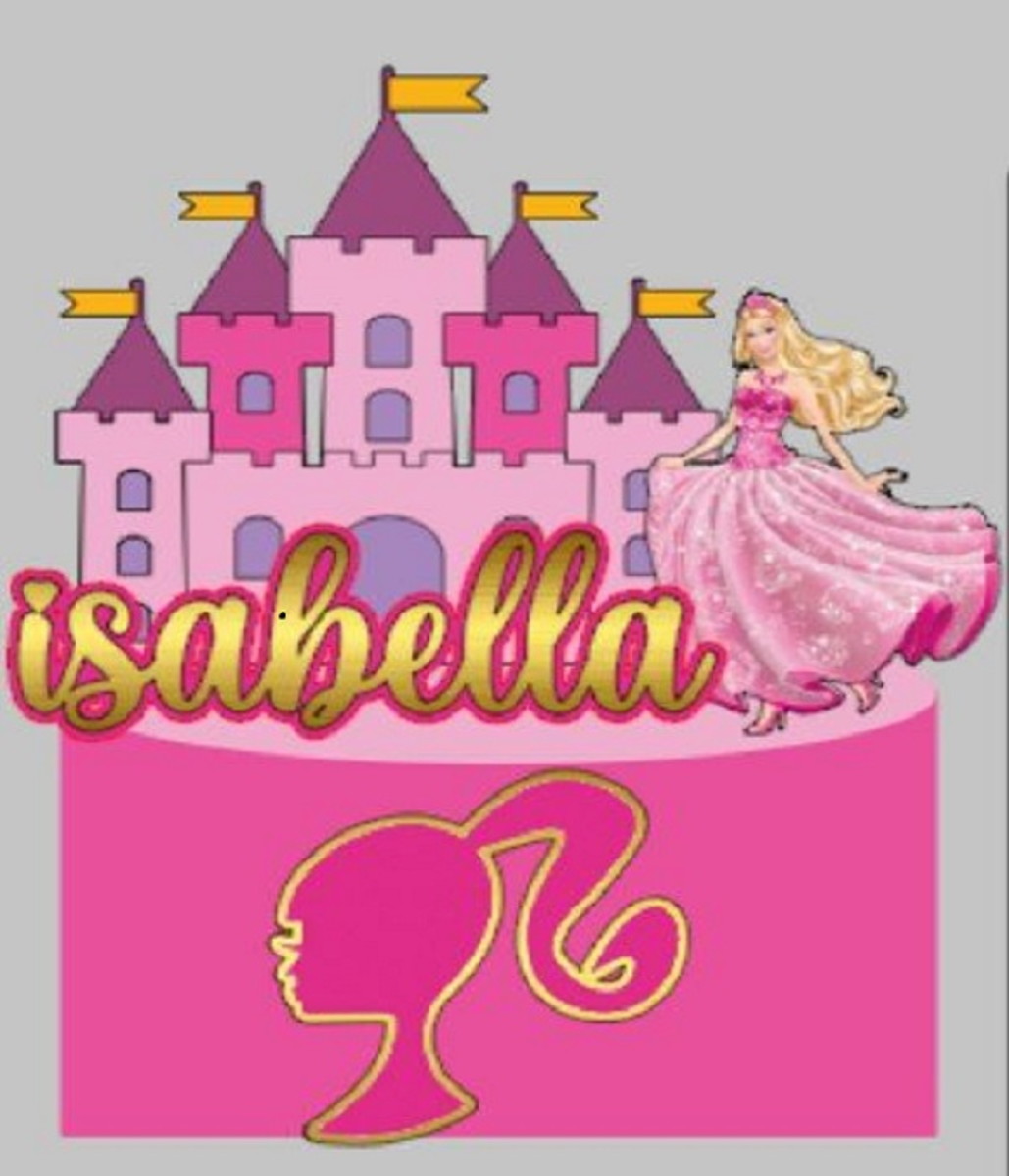 Arquivo Topo de Bolo em Camadas Castelo da Barbie