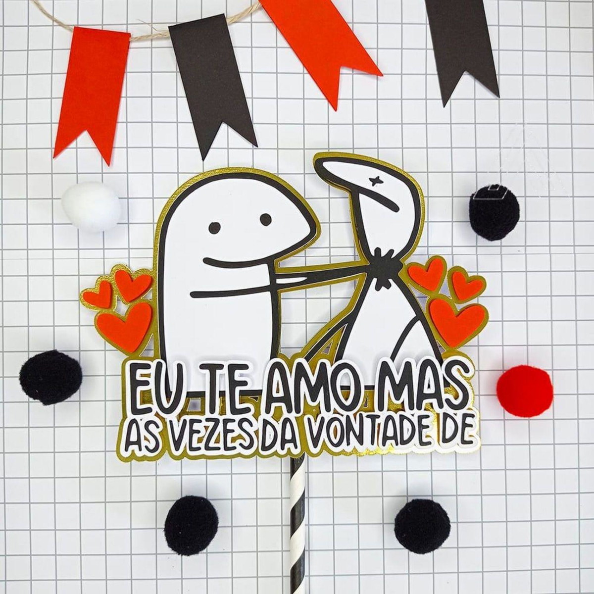 ARQUIVO TOPO DE BOLO FLORK EU TE AMO MAS #13741