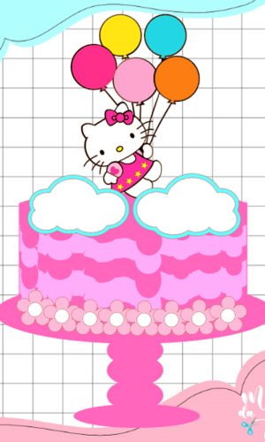Arquivo Topo de Bolo - Hello Kitty Camadas 004