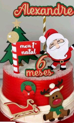 Arquivo Topo de Bolo Natal Papai Noel Camadas #2256 Studio
