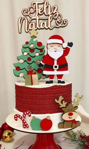 Arquivo Topo de Bolo Natal Papai Noel Oculos #14626 Studio