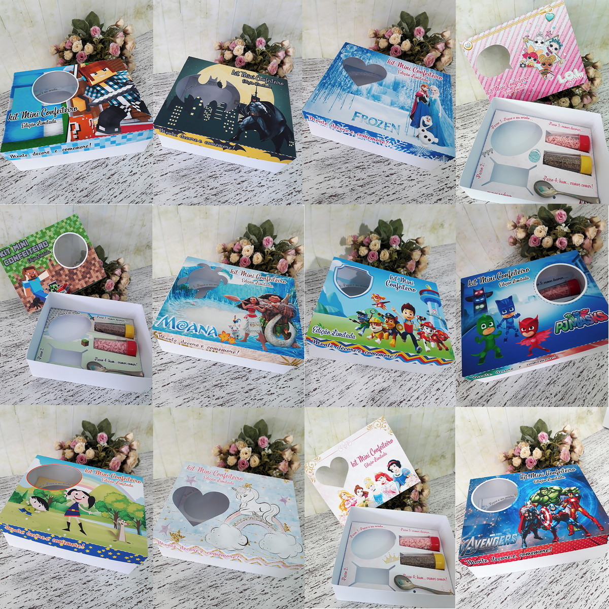 Arquivos de corte kit caixas mini confeiteiro