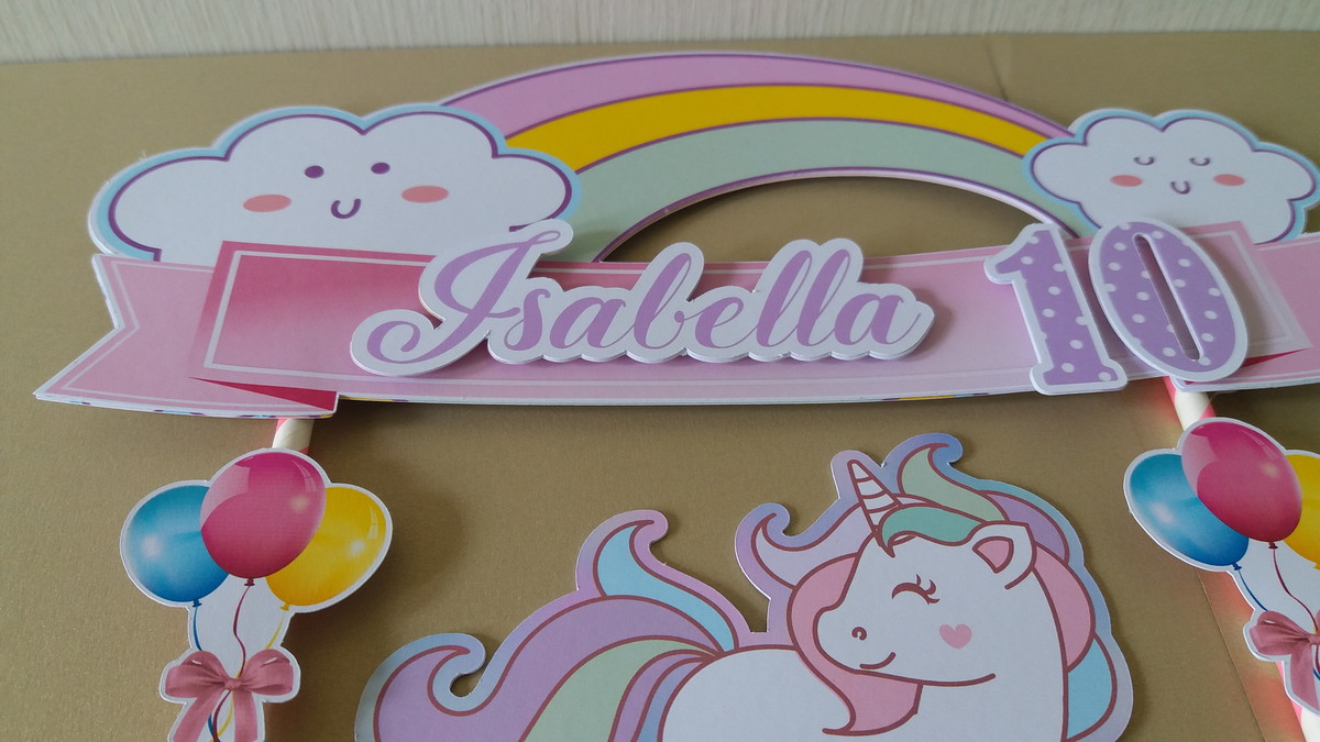 Arquivos de corte topo de bolo unicornio - Imagem 2