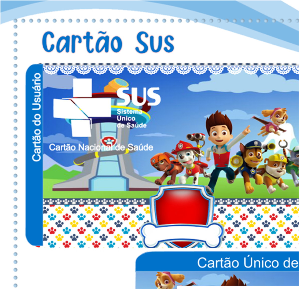 Cartão Digital Sus Patrulha Canina
