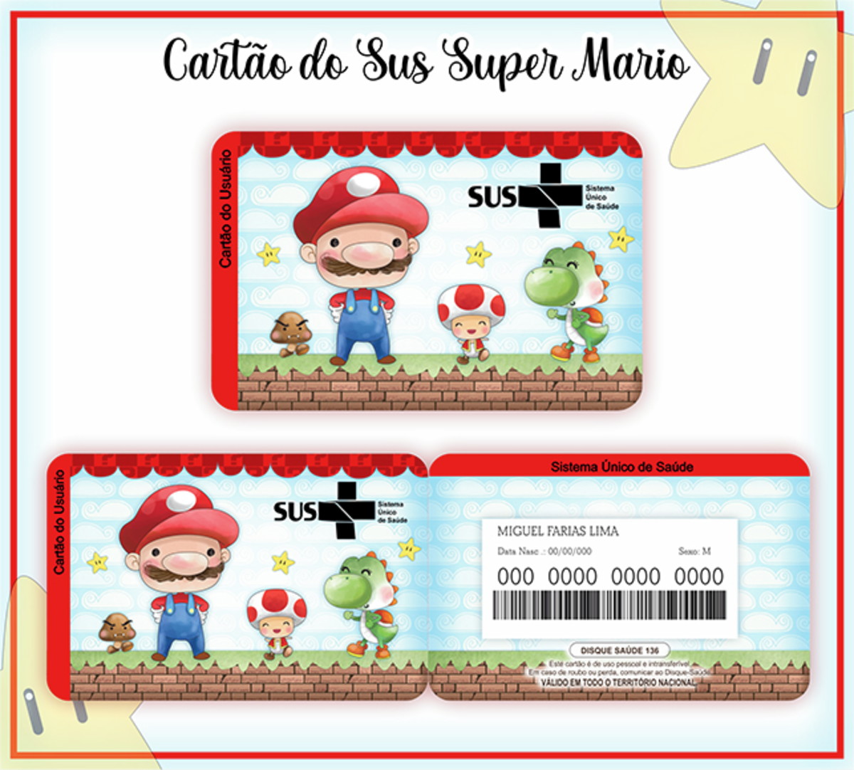 Cartão Digital Sus Super Mário