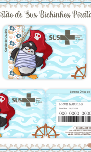 Cartão SUS Bichinhos PIrata