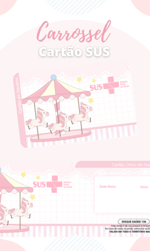 Cartão SUS Carrossel Menina