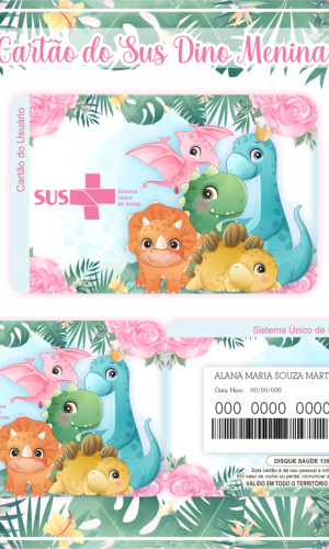 Cartão SUS Dino Menina
