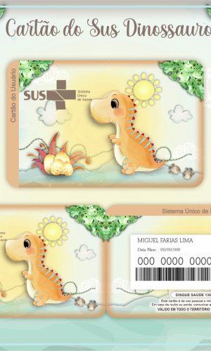 Cartão SUS Dinossauro