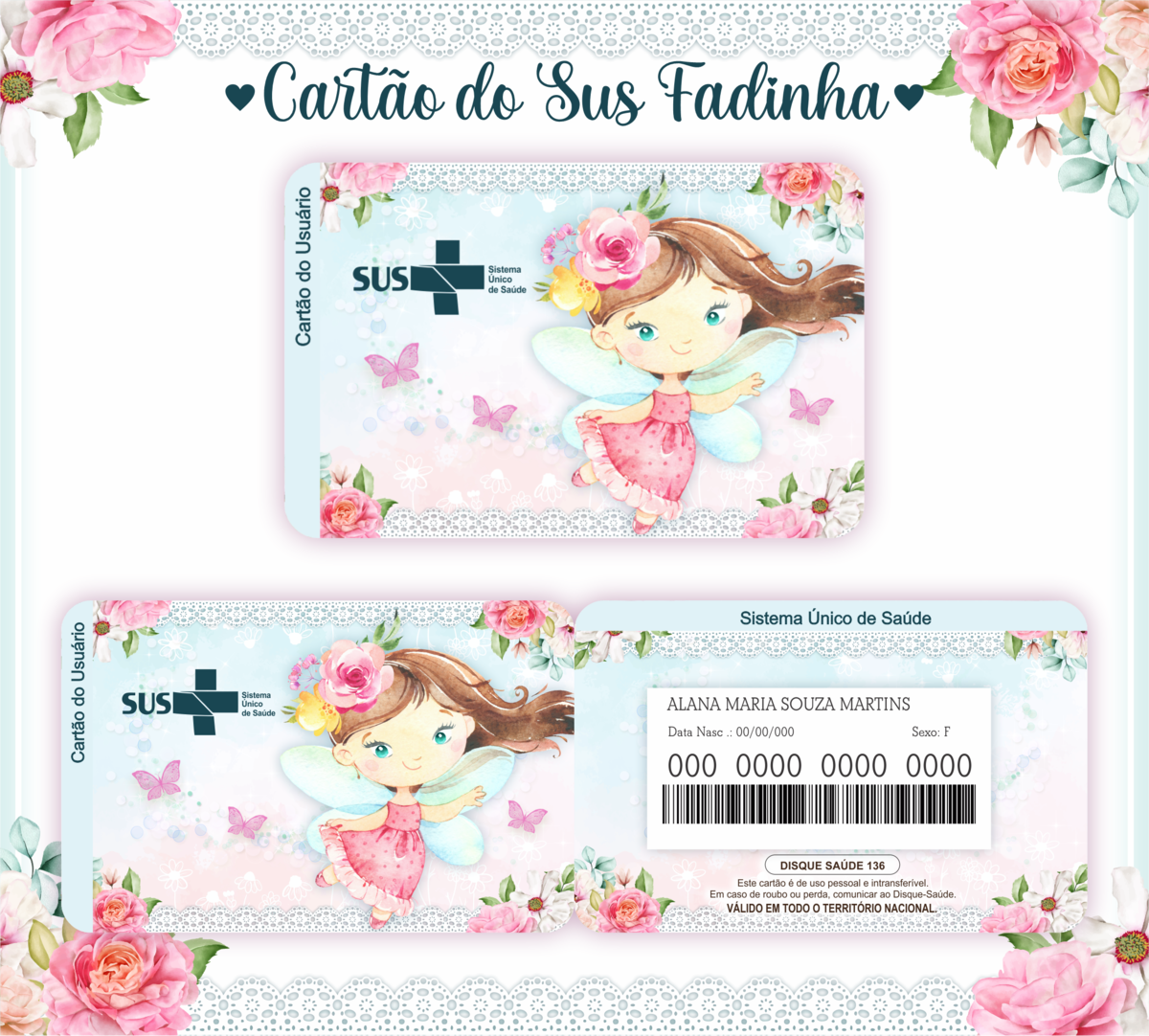Cartão SUS Fadinha
