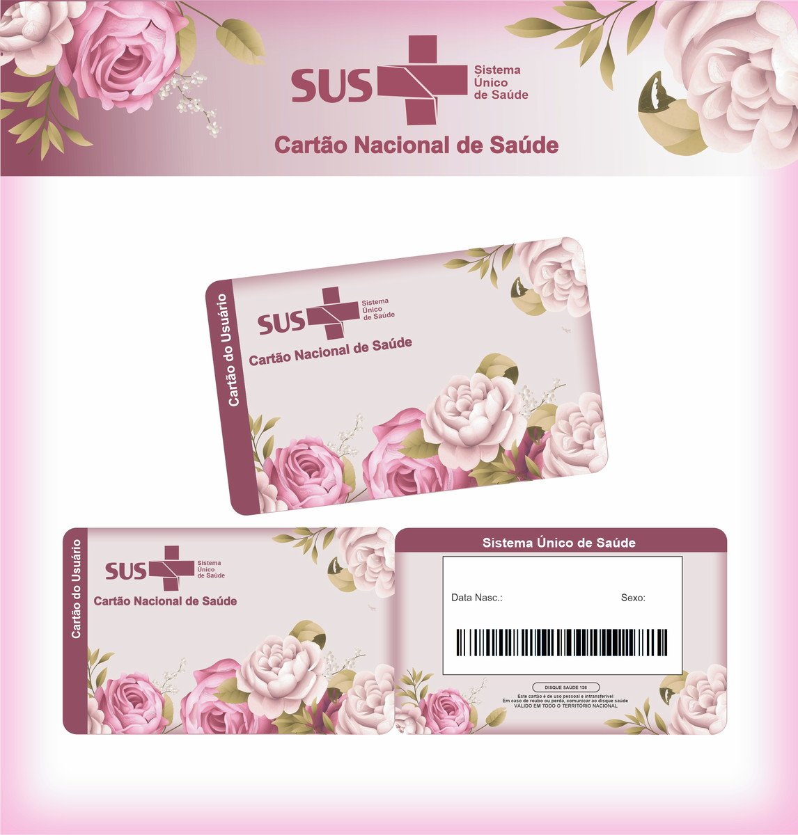 Cartão SUS Floral