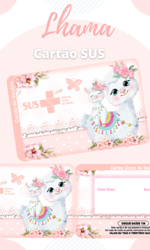 Cartão SUS - Personalizado Lhama