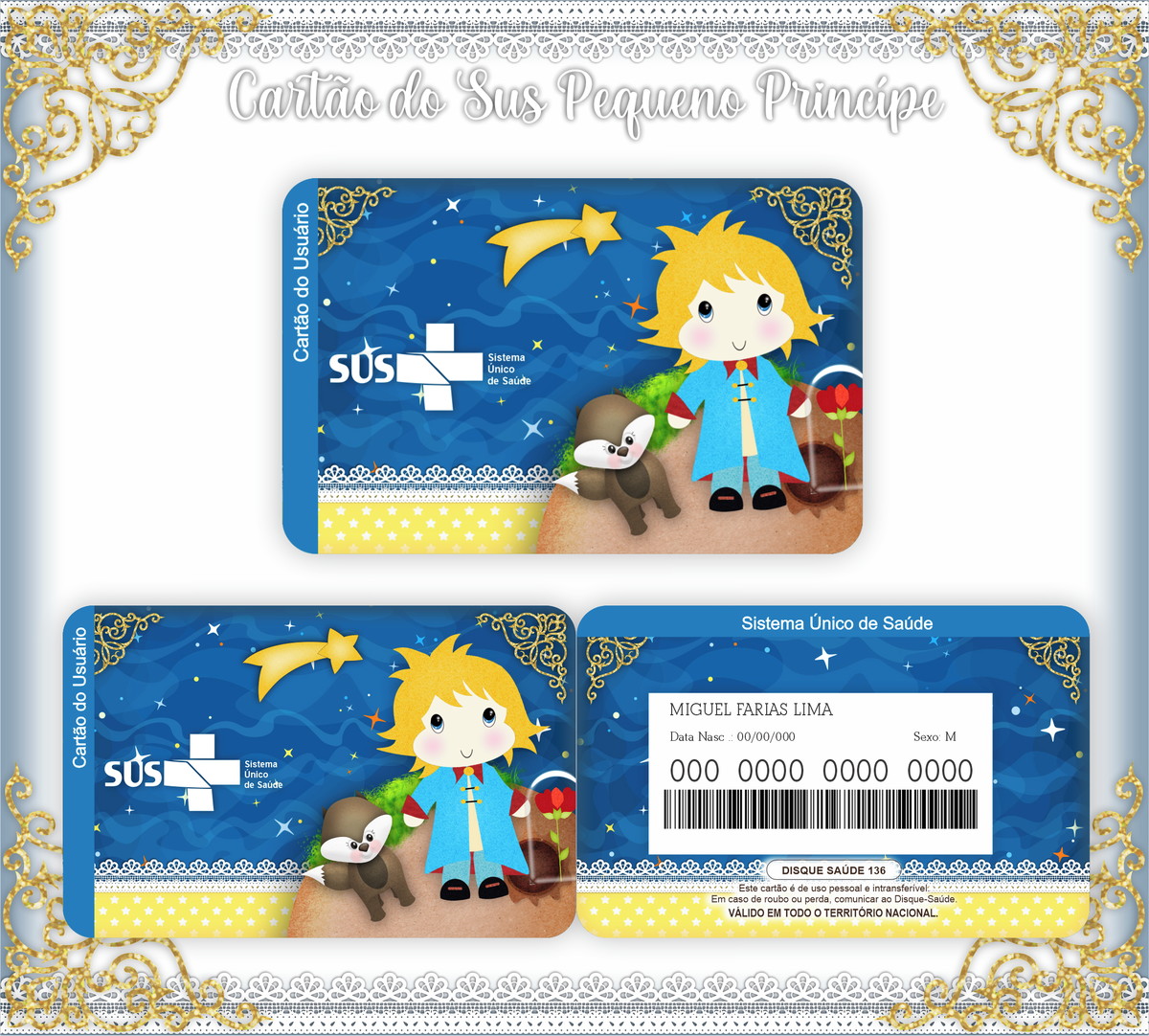 Cartão SUS Pequeno Príncipe