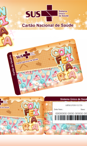 Cartão SUS Profissões Confeiteira
