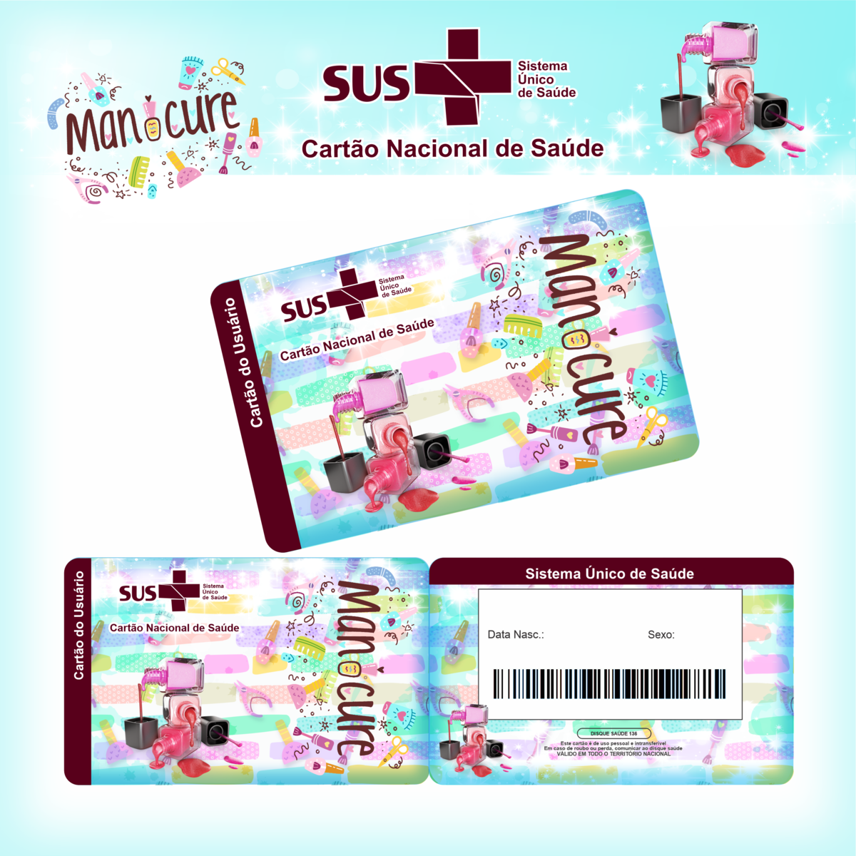 Cartão SUS Profissões Manicure