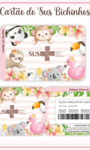 Cartão SUS Bichinhos