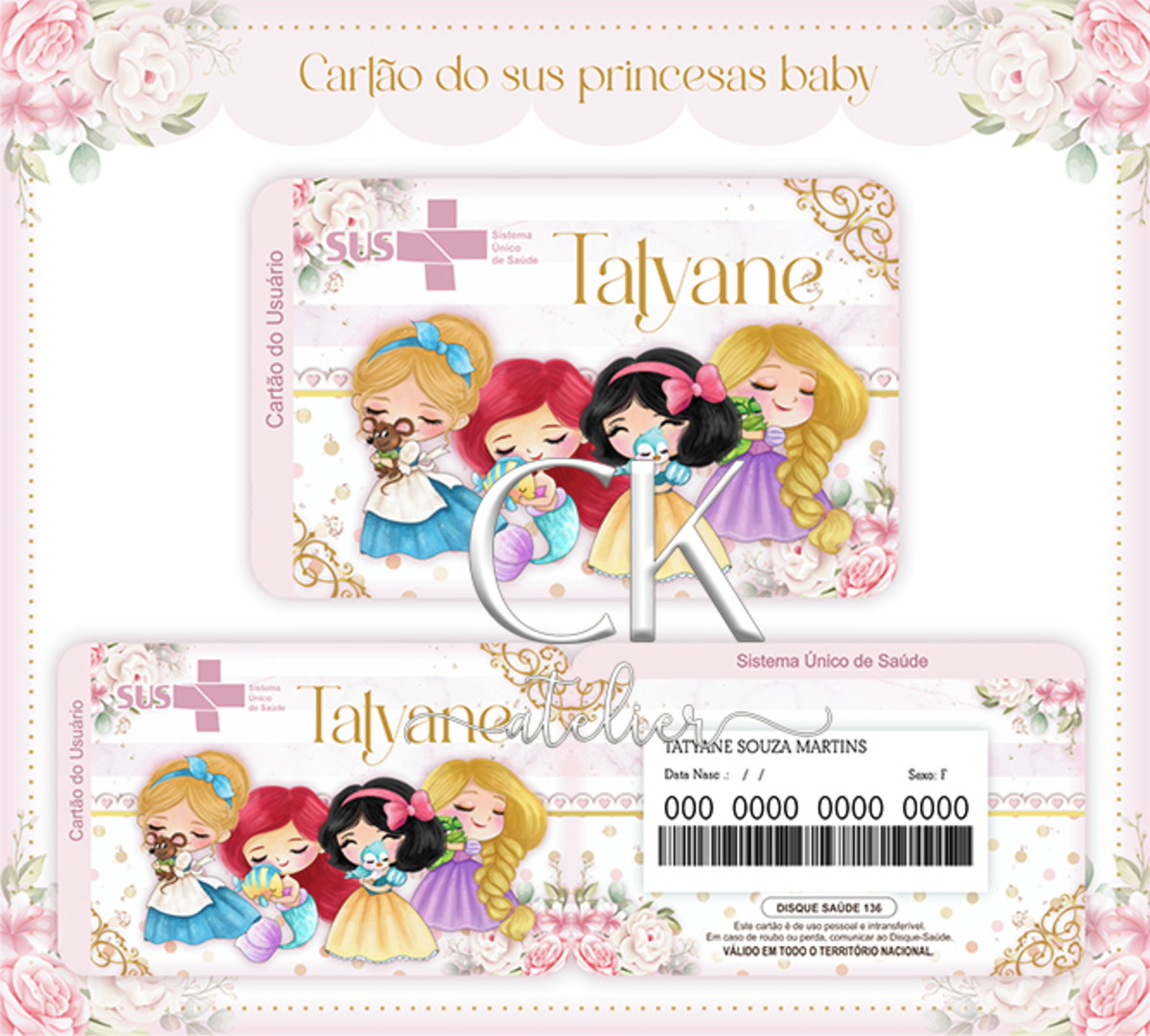 Cartão Sus Princesas