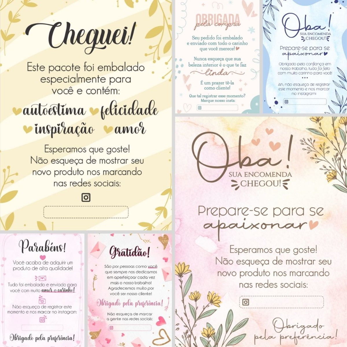 Combo Kit Cartões Agradecimento