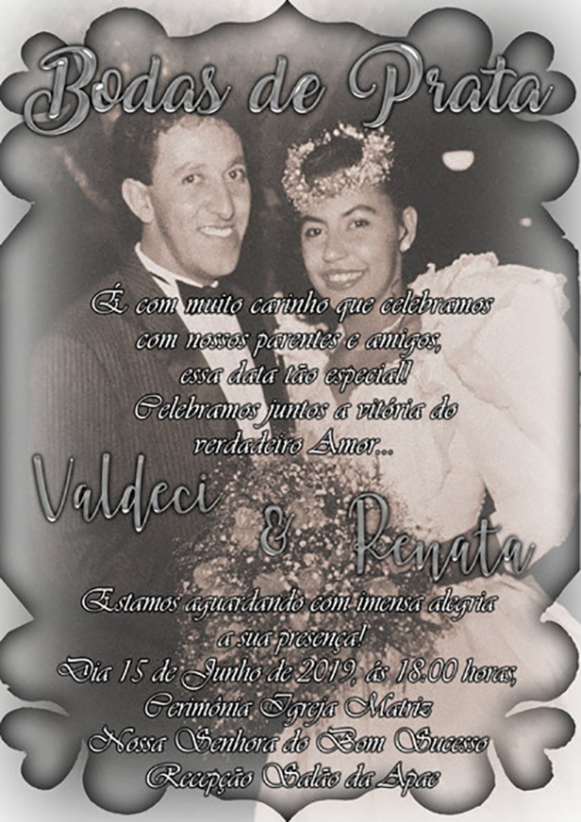 Convite Bodas Prata