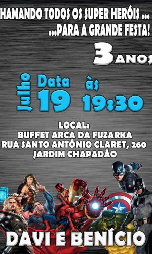 Convite Digital Avengers