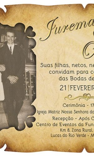 Convite Digital Bodas de Ouro Pergaminho