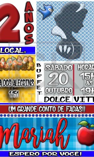 Convite Digital Branca de Neve