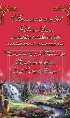 Convite Digital Branca de Neve