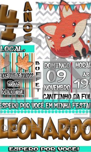 Convite Digital Chá de Bebê Animais Cute