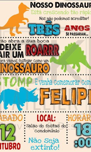 Convite Digital Dinossauro