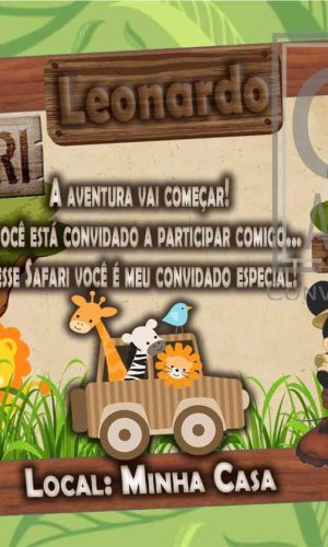 Convite Mickey Safari