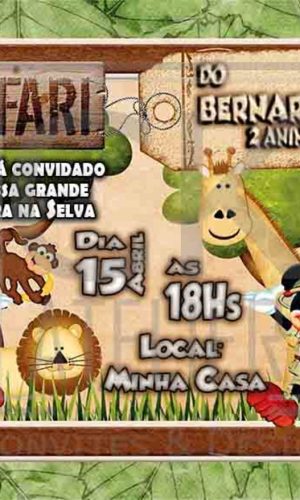 Convite Mickey Safari